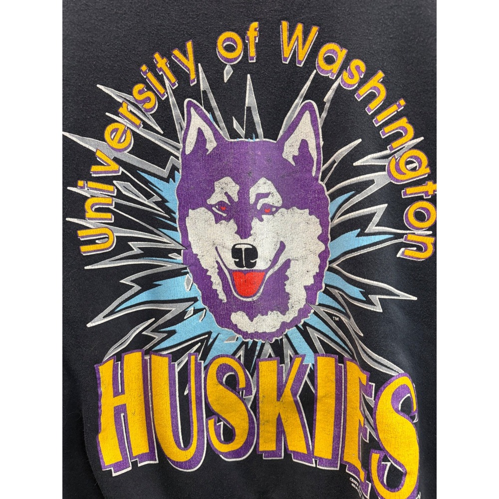 Vintage 90s University of Washington Huskies Sweatshirt Fruit of the Loom Mens L - Picture 5 of 7